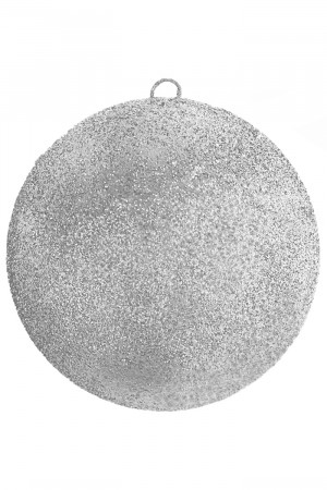 Шар из пенополистирола с блестками Искристый 25 см., серебро, ПромЕлка (SHI-250SILVER)