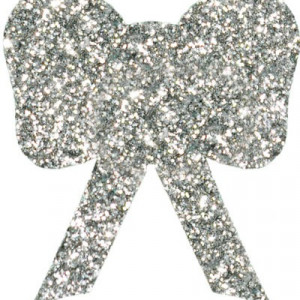 Бантик из пенофлекса с блестками 150 мм., серебро, ПромЕлка (Б1-150SILVER)