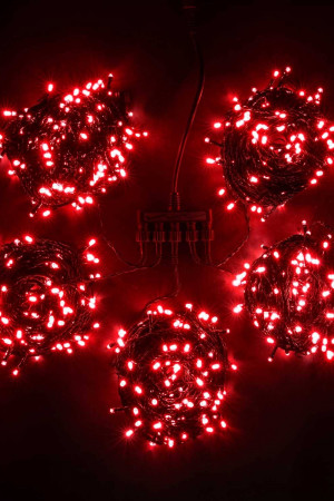 Комплект мерцающих гирлянд на деревья 100 м., 5 лучей по 20 м, 24V, 1000 красных LED ламп, черный ПВХ, LTC (KDD1000BLW-11-1R)