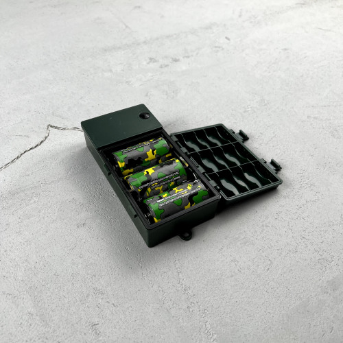 Светодиодная гирлянда 5 м., 3 батарейки типа D 4.5V, 50 разноцветных LED ламп, таймер, прозрачный провод, LTC (EST50-4W10-8M)