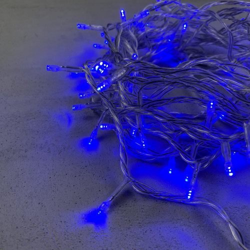 Светодиодная нить 100 синих LED ламп, 10 м., 24В., прозрачный провод ПВХ, LTC (PST100-10-1B)