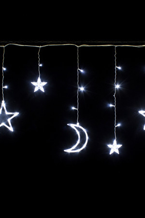 Гирлянда Бахрома Млечный путь 2,5*0,95*0,55 м., 138 холодных LED ламп, прозрачный провод, контроллер, Winner Light (w.02.5T.138.L+)