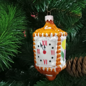 Елочное украшение круглый Фонарик, стекло, 10,5 см., 1 шт., Витус (А83)