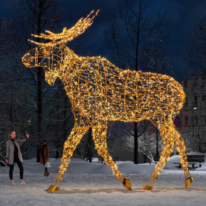 Светодиодная фигура Лось золотой Premium 4,3 м., Conso (OL321)