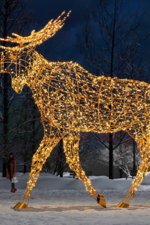 Светодиодная фигура Лось золотой Premium 4,3 м., Conso (OL321)
