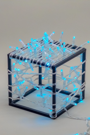 Светодиодная нить 10 м. с колпачком 24 В, 100 LED, небесно-голубая, прозрачный провод ПВХ, LTC (PST100CAP-10-1SB)