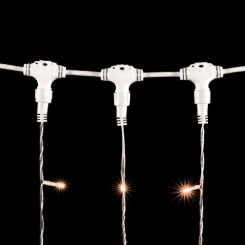 Светодиодный занавес 2*3 м., 600 экстра теплых белых LED ламп, прозрачный провод ПВХ, LTC (PCL602-10-2EWW)