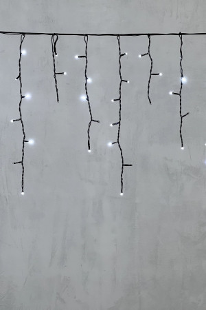 Светодиодная бахрома 3,1*0,5 м., 150 холодных белых LED ламп, мерцание, черный провод ПВХ, LTC(PIL150BLW-11-2W)