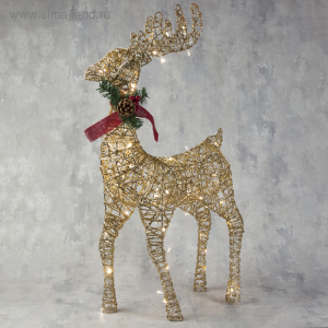 Светодиодная фигура Олень золотистый 50×85×18 см., металл, 220 В, Luazon Lighting (3662049)