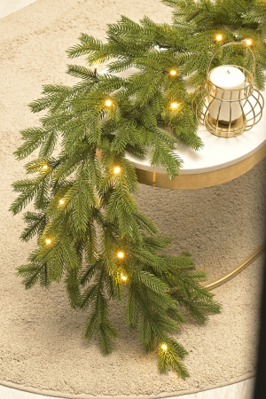 Хвойная ветвь Графская  180 см., 30 тепл.белый led., 100% литая хвоя, ЕлкиТорг (52117)