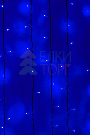 Светодиодный занавес 2*1 м, 220V., 200 синих LED ламп, черный ПВХ, Beauty Led (PCL202-11-2B)