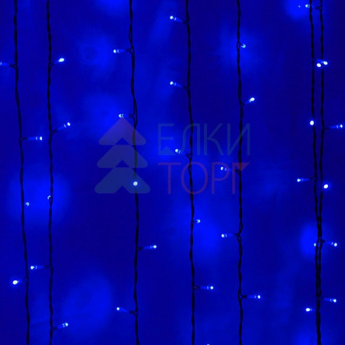 Светодиодный занавес 2*1 м, 220V., 200 синих LED ламп, черный ПВХ, Beauty Led (PCL202-11-2B)