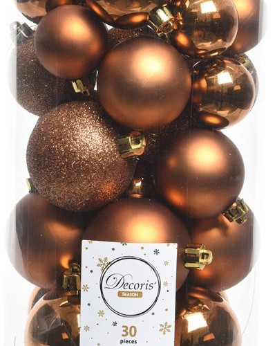 Набор пластиковых шаров Стиль mix, медный, 30 шт, Kaemingk (023053) 