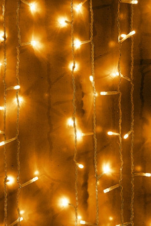 Светодиодный мерцающий занавес 2*2 м, 220V., 400 желтых LED ламп, прозрачный ПВХ, Beauty Led (PCL402BL-10-2Y)