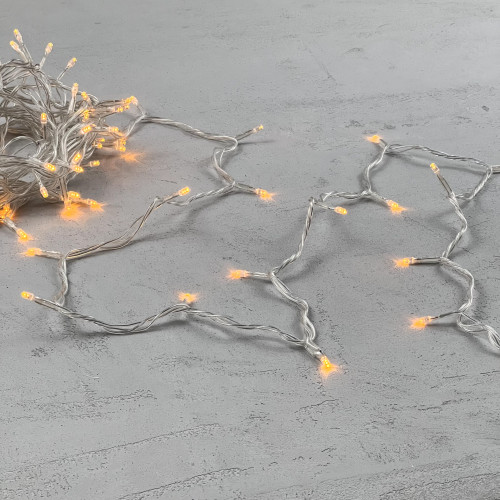 Светодиодная нить 100 желтых LED ламп, 10 м., 24В., прозрачный провод ПВХ, LTC (PST100-10-1Y)