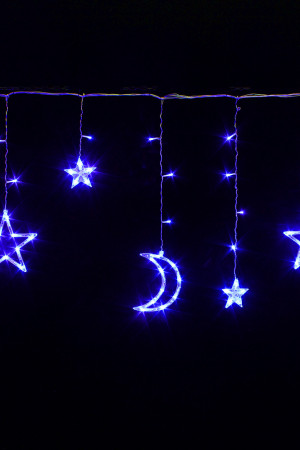 Гирлянда Бахрома Млечный путь 2,5*0,95*0,55 м., 138 синих LED ламп, прозрачный провод, контроллер, Winner Light (B.02.5T.138.L+)