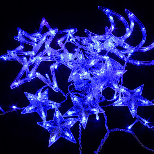 Гирлянда Бахрома Млечный путь 2,5*0,95*0,55 м., 138 синих LED ламп, прозрачный провод, контроллер, Winner Light (B.02.5T.138.L+)