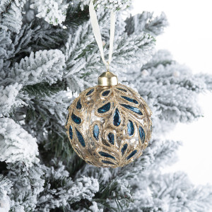 Винтажный стеклянный шар Графские сады Изумруд 8 см., 1 шт., Karlsbach (12860)