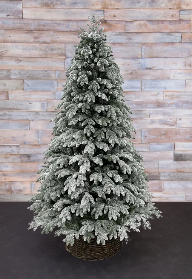 Ель Полярная заснеженная, 100% литая хвоя, 155 см., Black Box (74633)