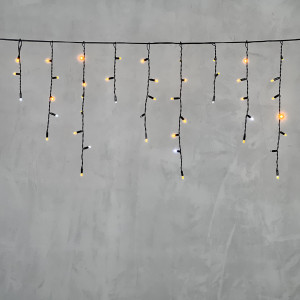 Светодиодная бахрома с колпачком 3,1*0,5 м., 120 желтых LED ламп, мерцание, черный провод ПВХ, IP65, LTC (PIL120BLWCAP-11-2Y)