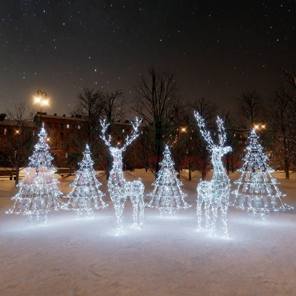 Комплект светодиодных фигур Олени в лесу 6 шт., Conso (OL164) Комплект светодиодных фигур Олени в лесу 6 шт., Conso (OL164)