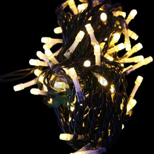 Светодиодная гирлянда мерцающая 10 м, 220-230V., 100 теплых белых LED ламп, черный ПВХ, Beauty Led (PST100BL-11-2WW)