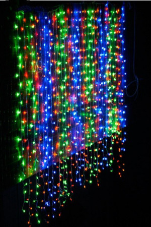 Светодиодный занавес 2*1 м, 220V., 200 разноцветных LED ламп, черный ПВХ, Beauty Led (PCL202-11-2M)