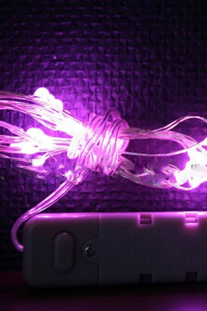 Светодиодная нить Роса 2 м., 20  розовых LED ламп,  (Rosa 20-3AG10-P)