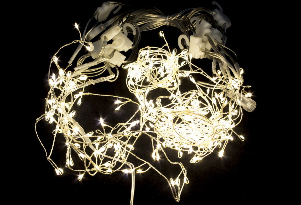 Светодиодная бахрома Роса 2.5*0.9 м., 220V, 324 теплых белых LED лампы, соединяемая, Winner Light (ww.02.04.324) 