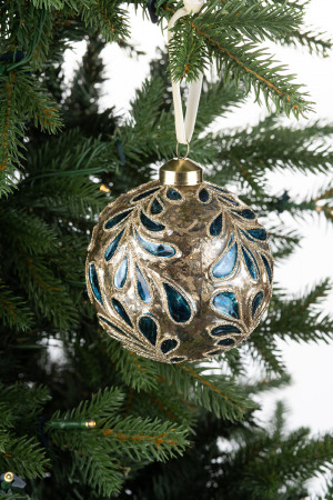 Винтажный стеклянный шар Графские сады Изумруд 10 см., 1 шт., Karlsbach (12861)