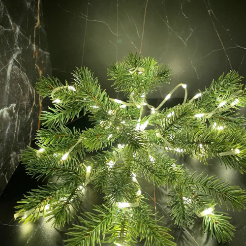 Светодиодная нить Роса 1000 теплых ламп, 50 м., плоский провод, прозрачный провод, Luca (89957)