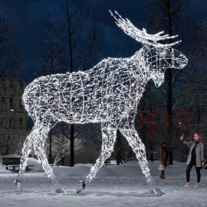 Светодиодная фигура Лось серебряный Premium 4,3 м., Conso (OL321i61)