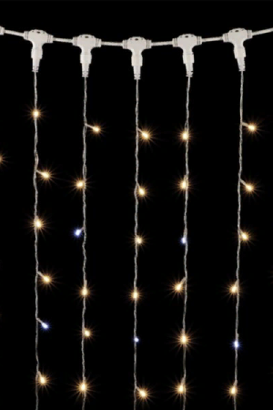 Светодиодный занавес 2*3 м., 600 теплых белых LED ламп, мерцание, прозрачный провод ПВХ, LTC (PCL602BLW-10-2WW)