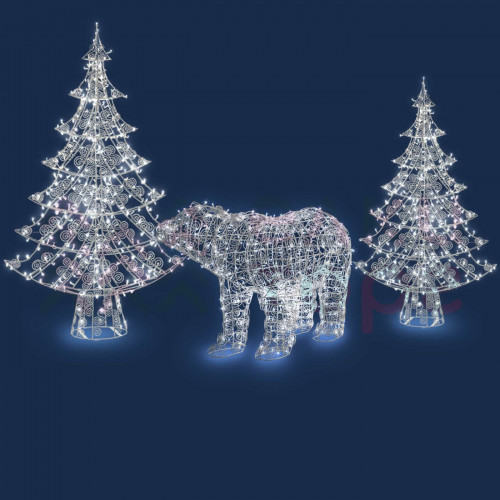 Комплект светодиодных фигур Медведь в лесу 3 шт., Conso (OL354)