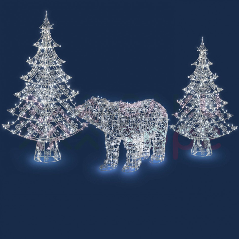 Комплект светодиодных фигур Медведь в лесу 3 шт., Conso (OL354)