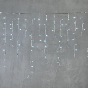 Светодиодная бахрома 5*0,9 м., 348 небесно-голубых LED ламп, силиконовый прозрачный провод, Beauty Led (ECC348-10-2SB)