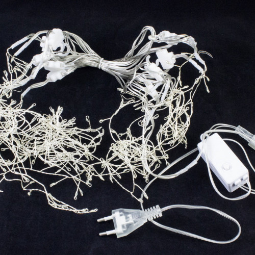 Светодиодная бахрома Роса 2.5*0.9 м., 220V, 324 холодных белых LED лампы, соединяемая, Winner (w.02.04.324)