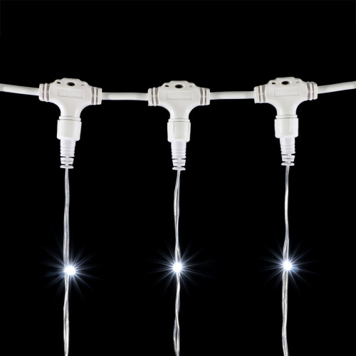 Светодиодный занавес 2*3 м., 600 белых LED ламп, мерцание, прозрачный провод ПВХ, LTC (PCL602BLW-10-2W)