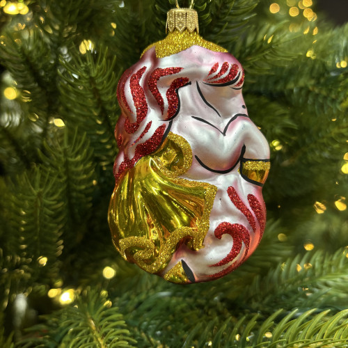 Ёлочное украшение Лошадка цирковая 100 мм., красный, стекло, Ёлочка (С1634/1)