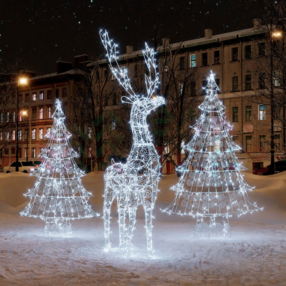 Комплект светодиодных фигур Олень в лесу 3 шт., Conso (OL153) Комплект светодиодных фигур Олень в лесу 3 шт., Conso (OL153)