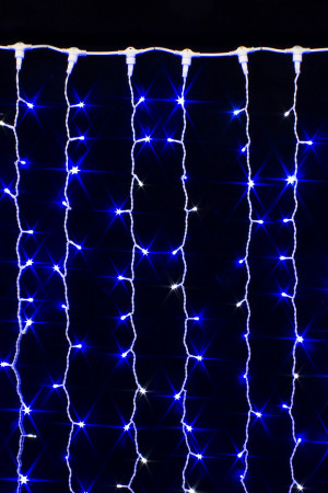 Светодиодный занавес с мерцающим диодом 2*3 м., 420 синих LED ламп, белый провод, Winner Light (b.03.6W.420+)
