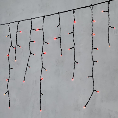 Светодиодная бахрома 4,9*0,5 м., 240 красных LED ламп, черный провод ПВХ, Beauty Led (PIL240-11-2R)