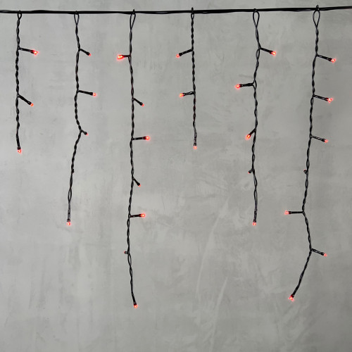 Светодиодная бахрома 4,9*0,5 м., 240 красных LED ламп, черный провод ПВХ, Beauty Led (PIL240-11-2R)