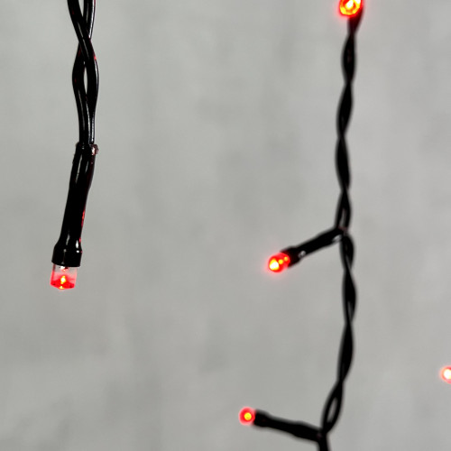 Светодиодная бахрома 4,9*0,5 м., 240 красных LED ламп, черный провод ПВХ, Beauty Led (PIL240-11-2R)