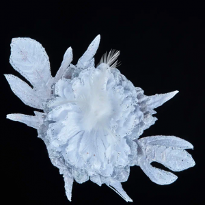 Декоративный цветок Дворцовый Пион 24х15 см., на клипсе, Christmas DeLuxe (88889)