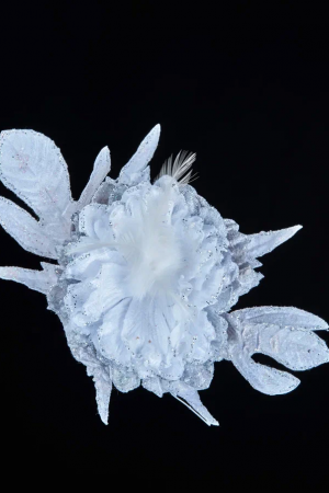 Декоративный цветок Дворцовый Пион 24х15 см., на клипсе, Christmas DeLuxe (88889)