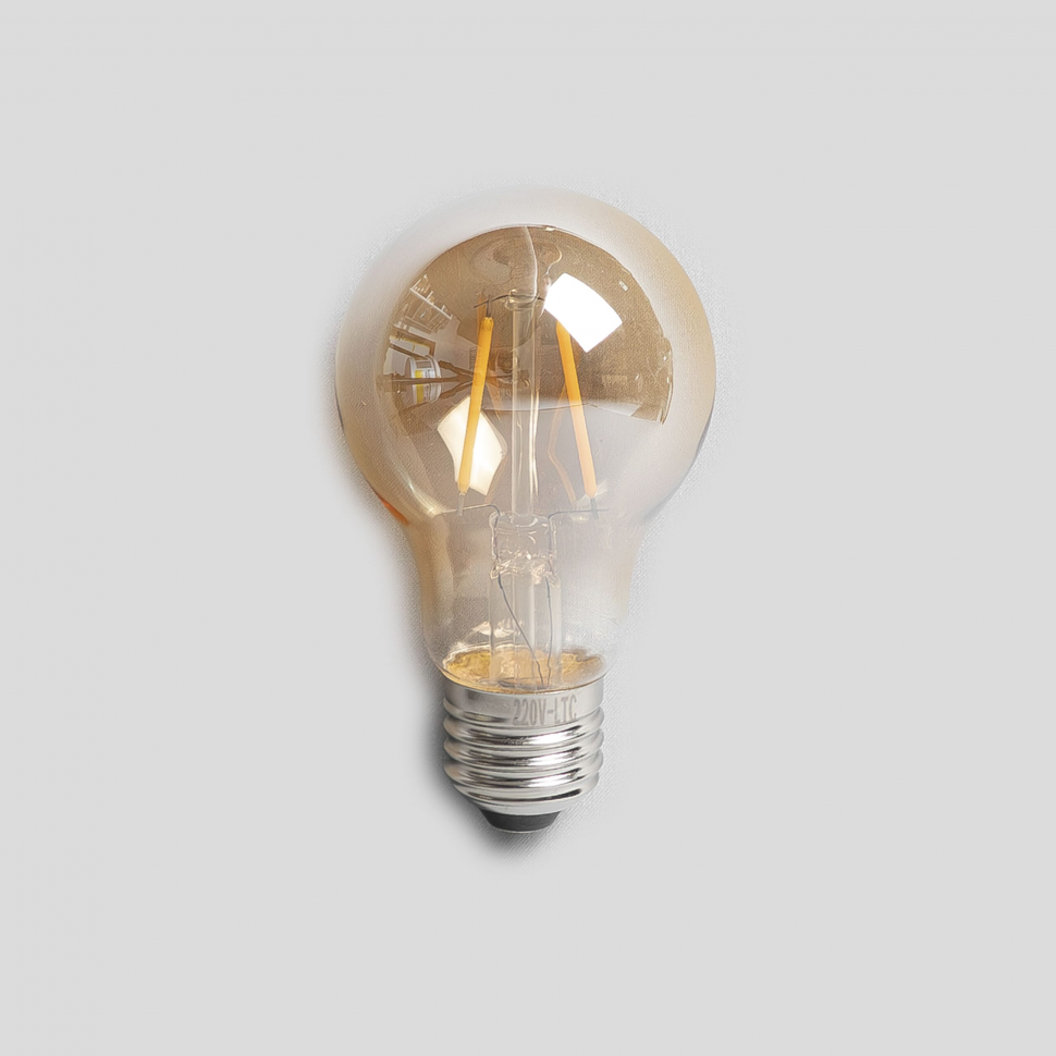 Лампа Филаментная Классика A60 220В, цоколь E27, 1Вт, Тепло-белая, 2200К, LTC (FLB27-1W-2WW)