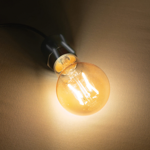 Лампа Филаментная Классика A60 220В, цоколь E27, 1Вт, Тепло-белая, 2200К, LTC (FLB27-1W-2WW)