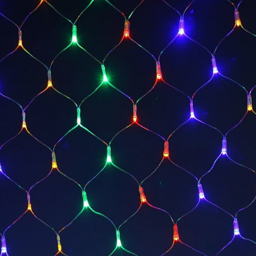 Светодиодная сетка с контроллером 2*2 м., 256 разноцветных LED ламп, прозрачный ПВХ, LTC (NTL256C-10-2M)