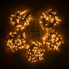 Комплект мерцающих гирлянд на деревья 100 м., 5 лучей по 20 м, 24V, 1000 желтых LED ламп, черный ПВХ, LTC (KDD1000BLW-11-1Y)